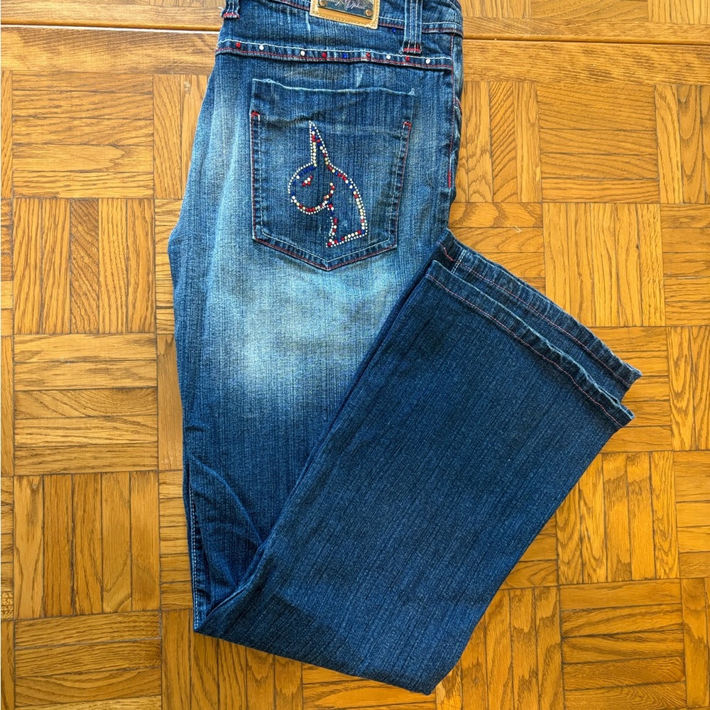 Baby Phat Bootcut Jeans with Embellished Pocket